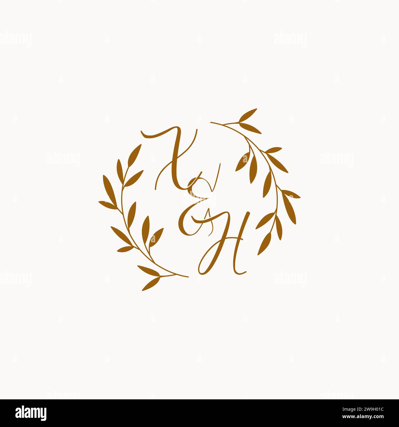XH initial wedding monogram logo design Stock Vector