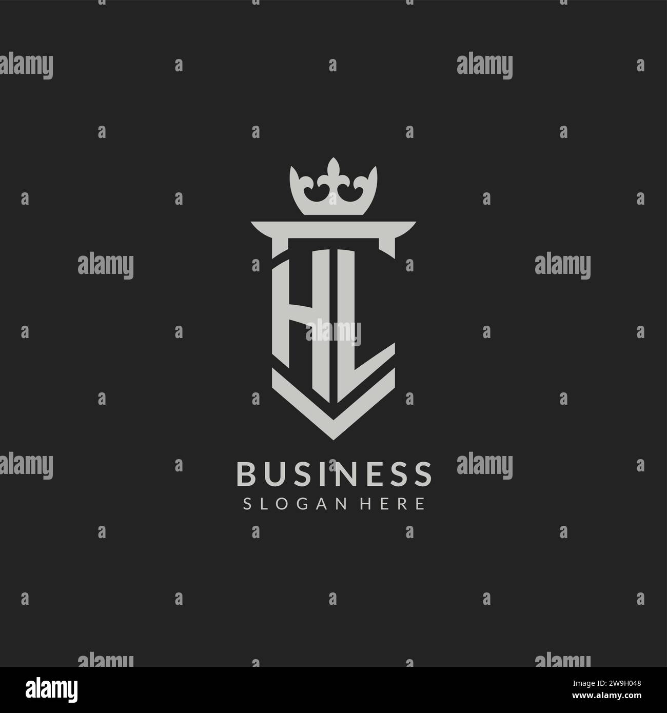 Initial HL shield and crown logo style vector graphic Stock Vector ...