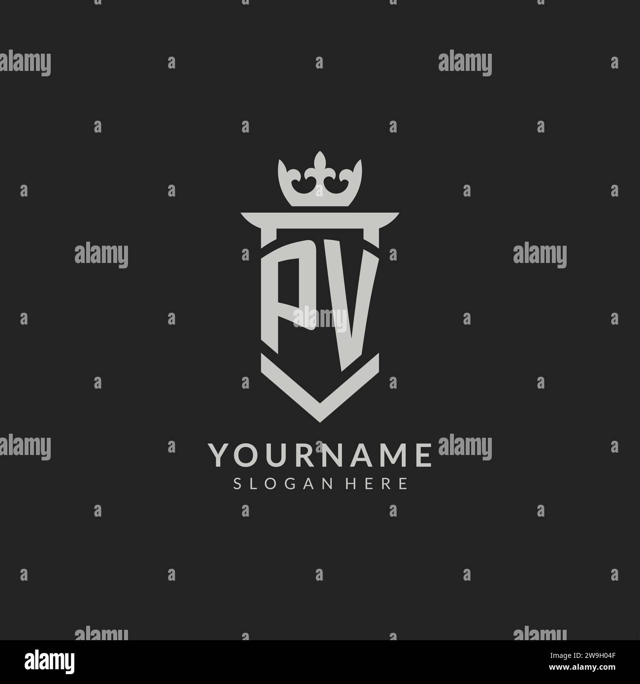 Initial Pv Shield And Crown Logo Style Vector Graphic Stock Vector Image And Art Alamy 0878