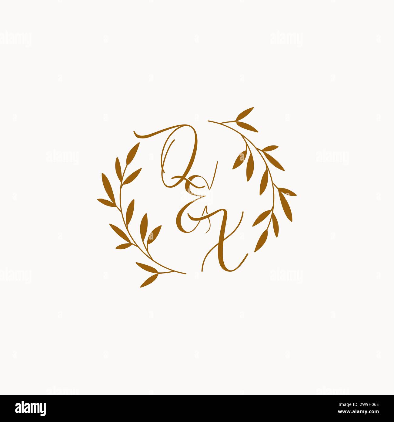 QX initial wedding monogram logo design Stock Vector