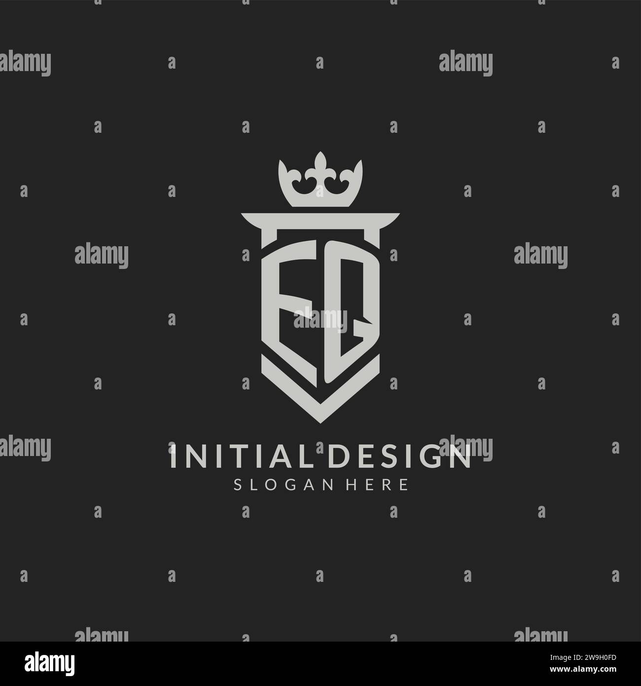Initial EQ shield and crown logo style vector graphic Stock Vector ...