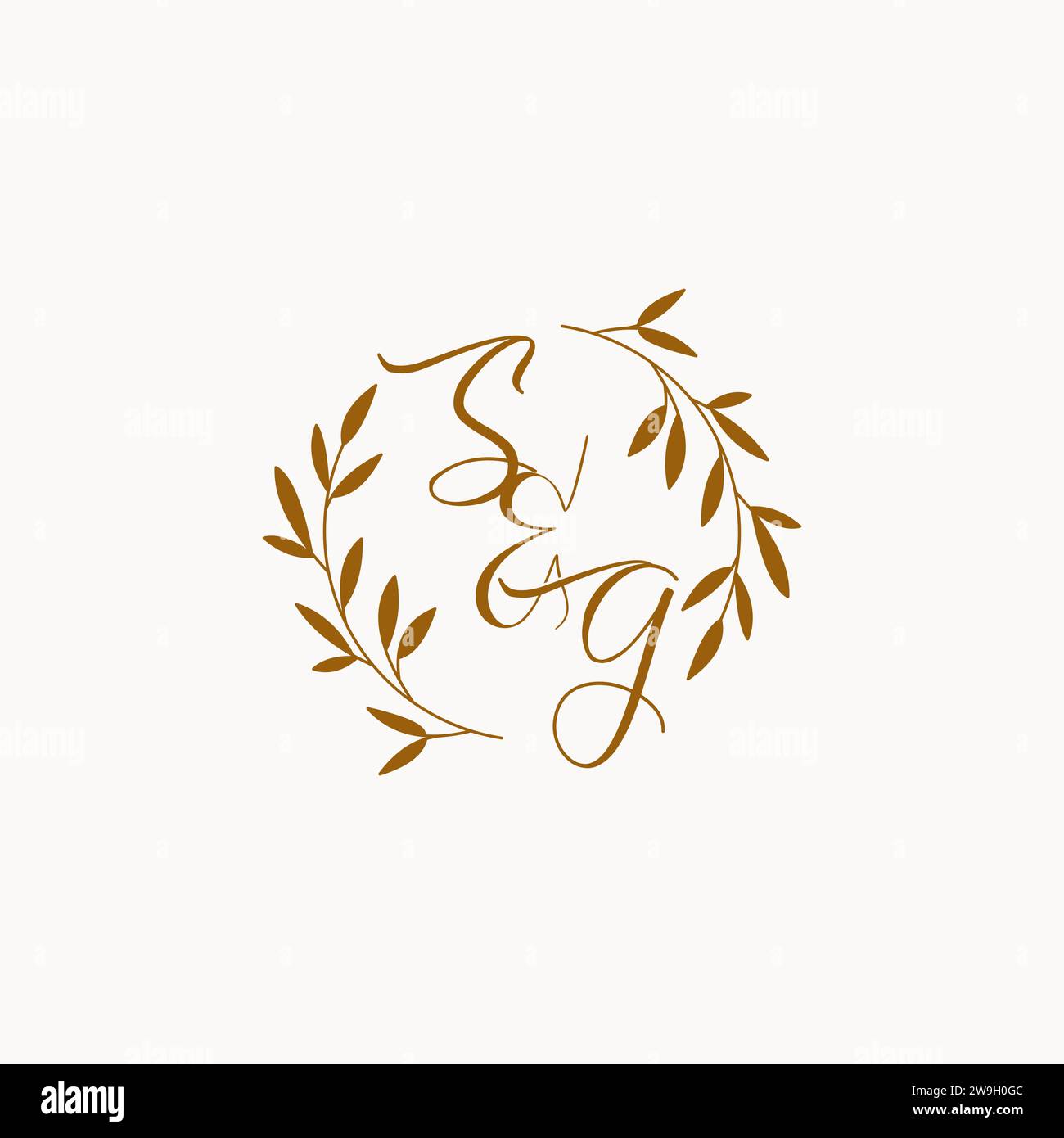 SG initial wedding monogram logo design Stock Vector
