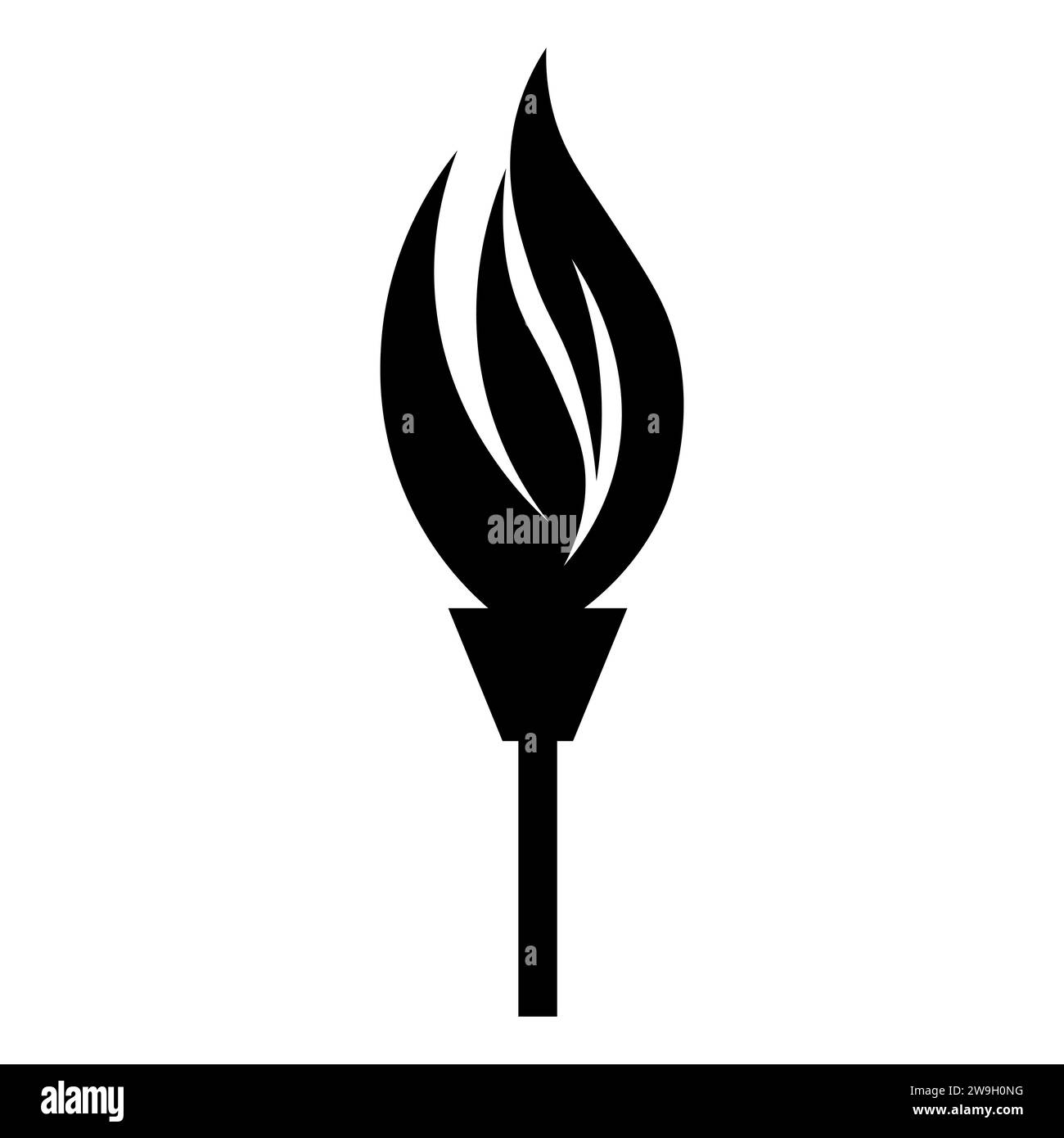 Torch black vector icon on white background Stock Vector Image & Art