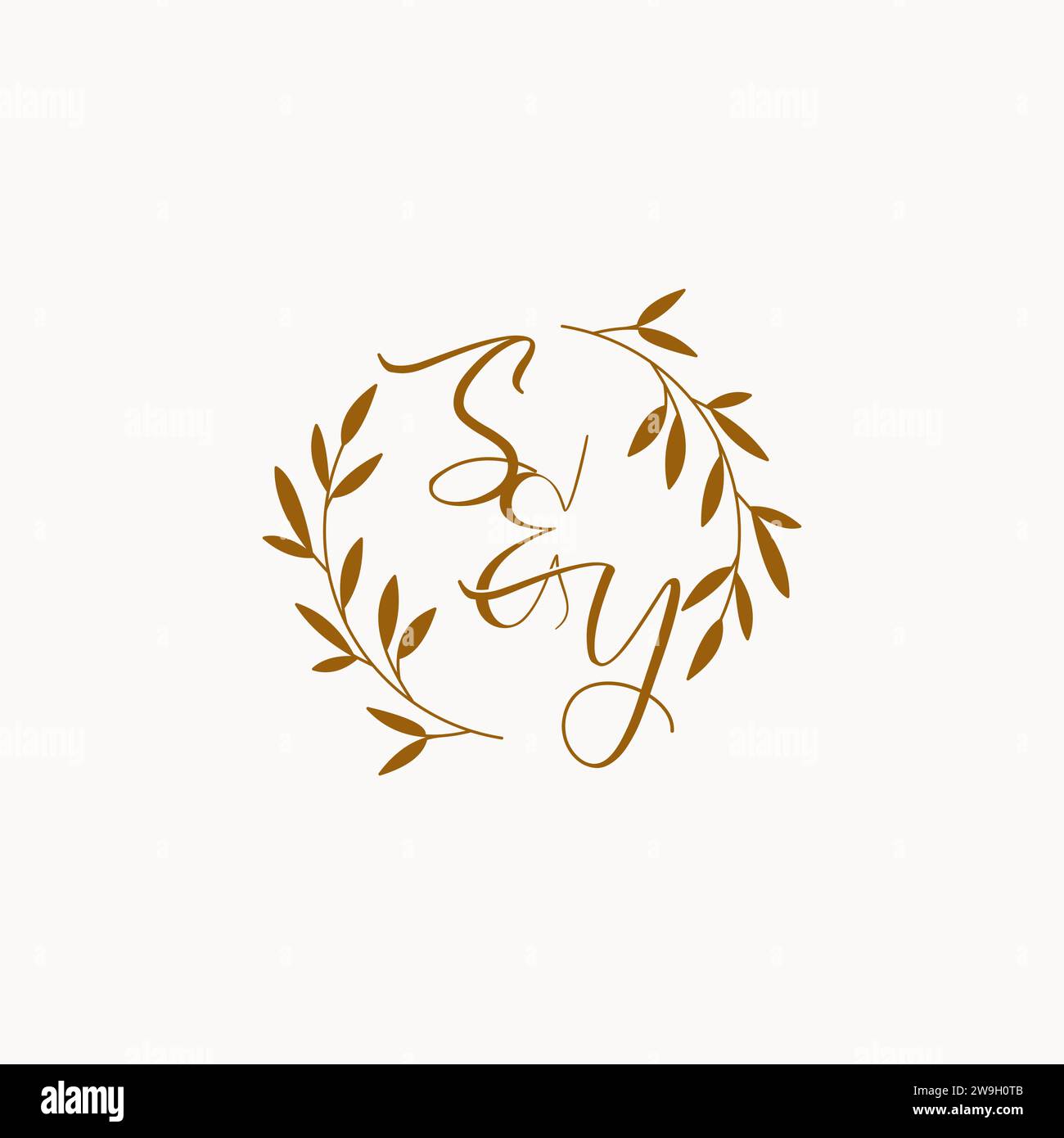 SY initial wedding monogram logo design Stock Vector