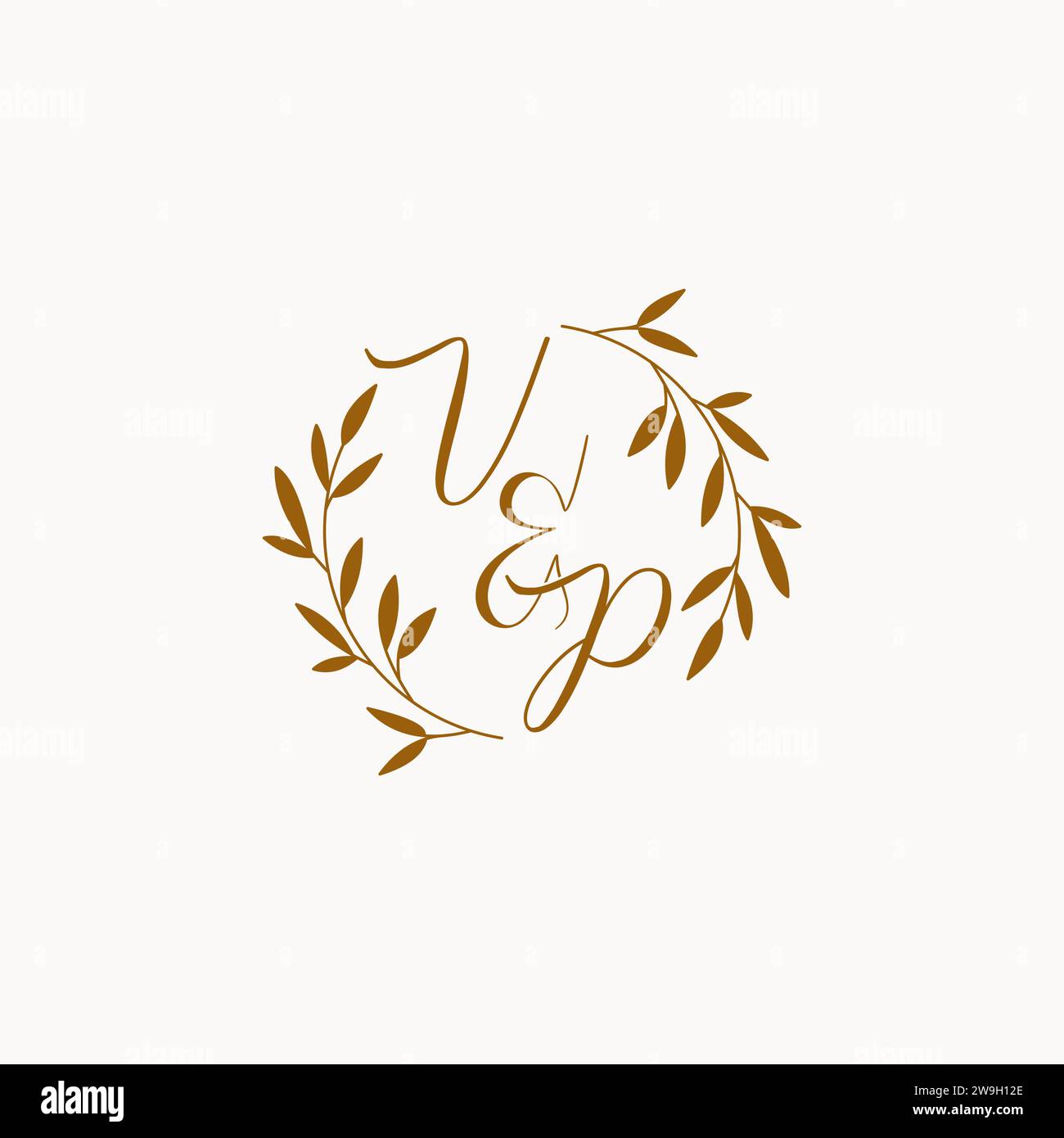 VP initial wedding monogram logo design Stock Vector