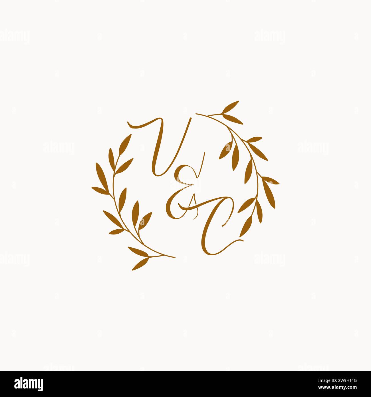 VC initial wedding monogram logo design Stock Vector