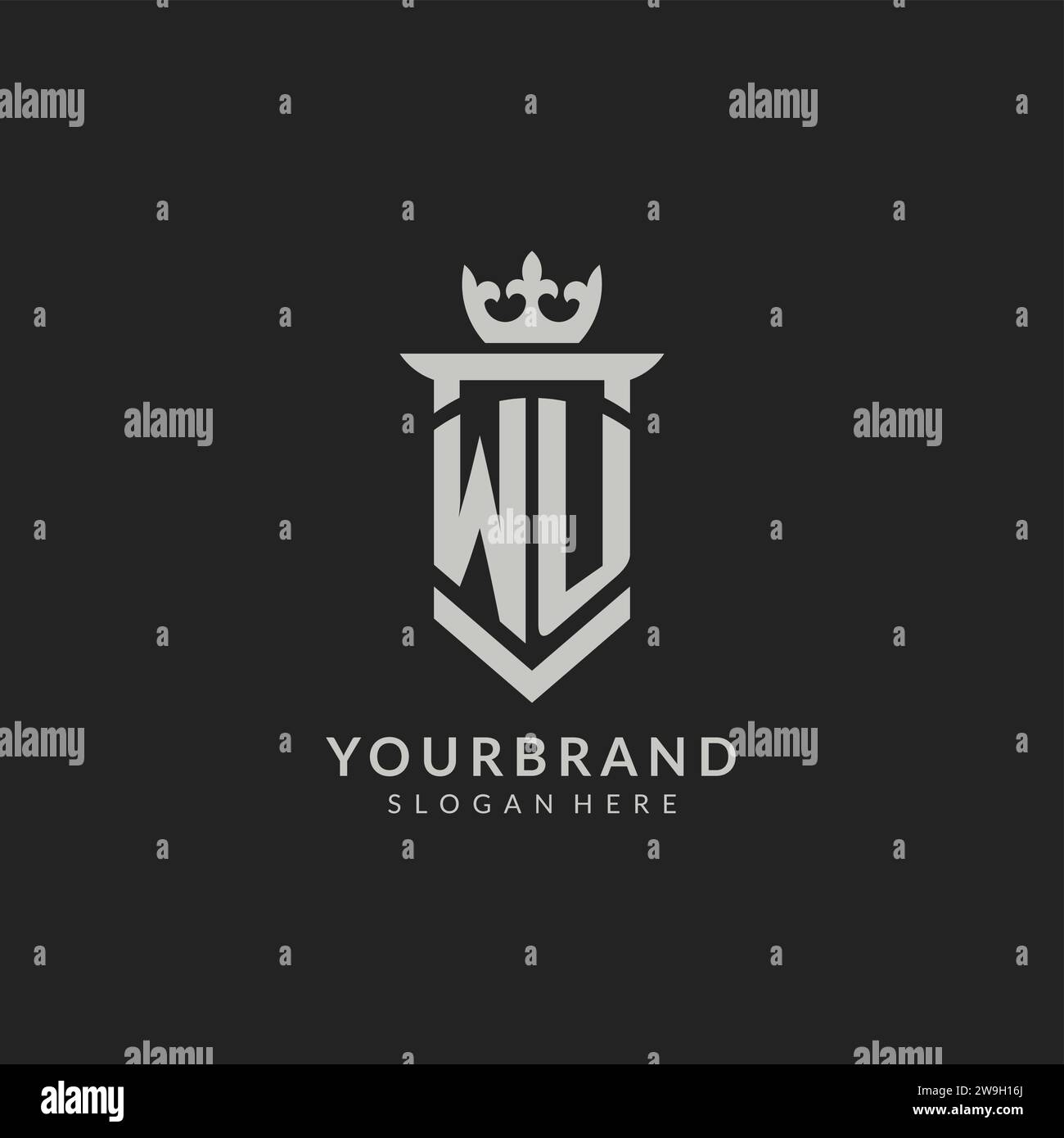 Initial WU shield and crown logo style vector graphic Stock Vector ...