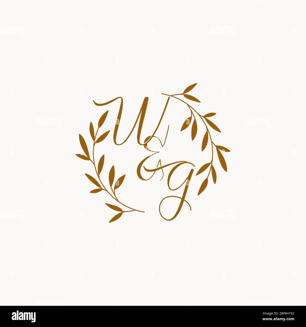 WG initial wedding monogram logo design Stock Vector