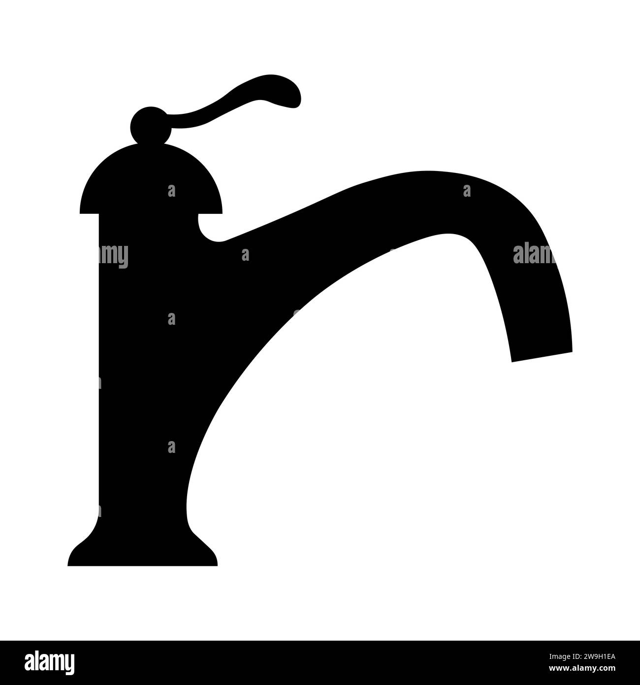 Water tap black vector icon on white background Stock Vector Image ...