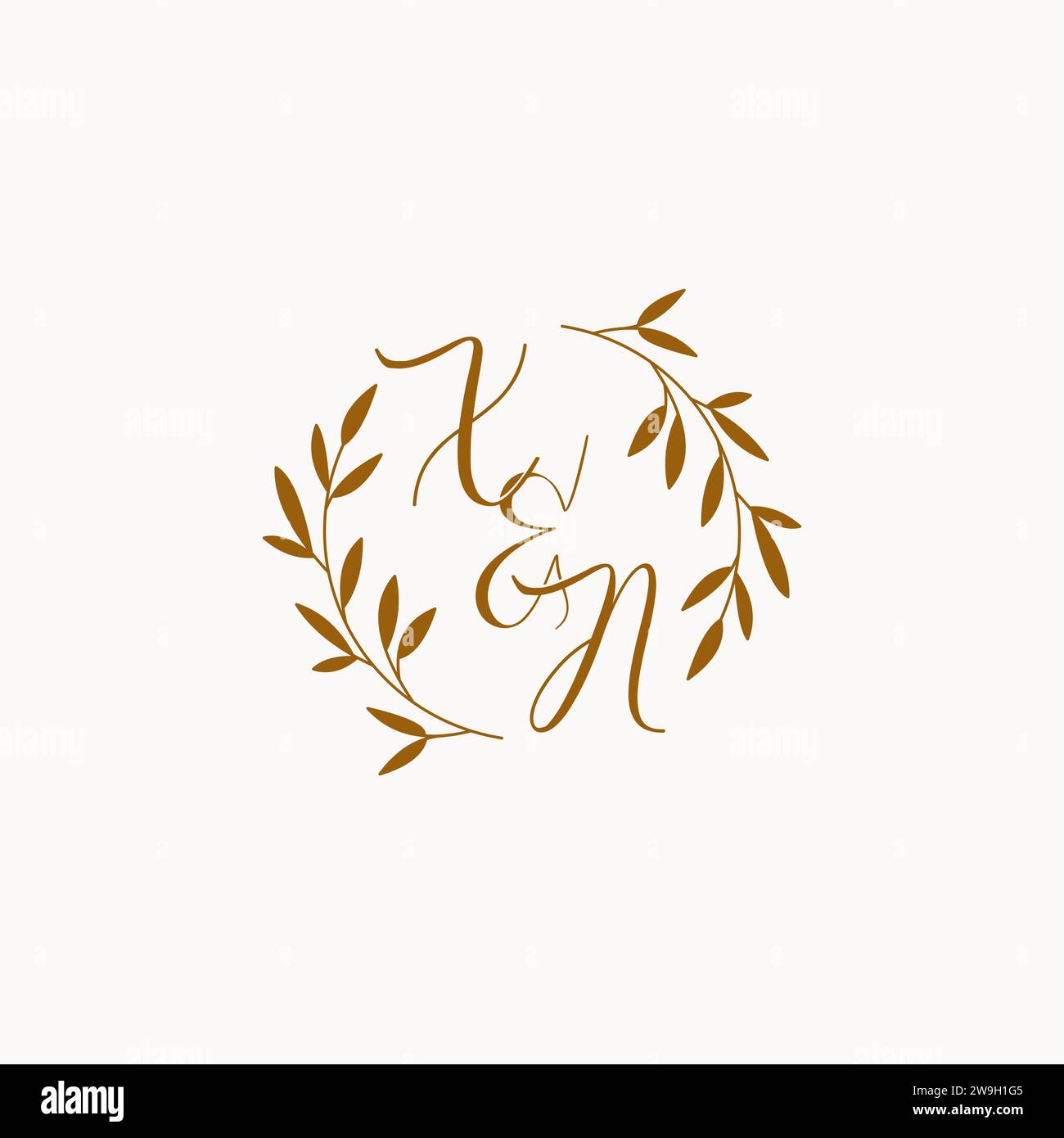 XN initial wedding monogram logo design Stock Vector