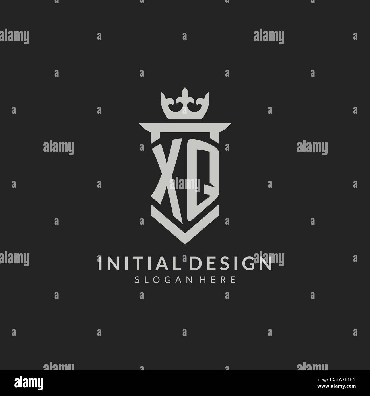 Initial XQ shield and crown logo style vector graphic Stock Vector ...