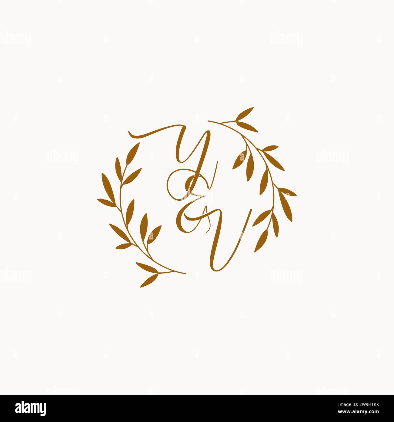 YV initial wedding monogram logo design Stock Vector