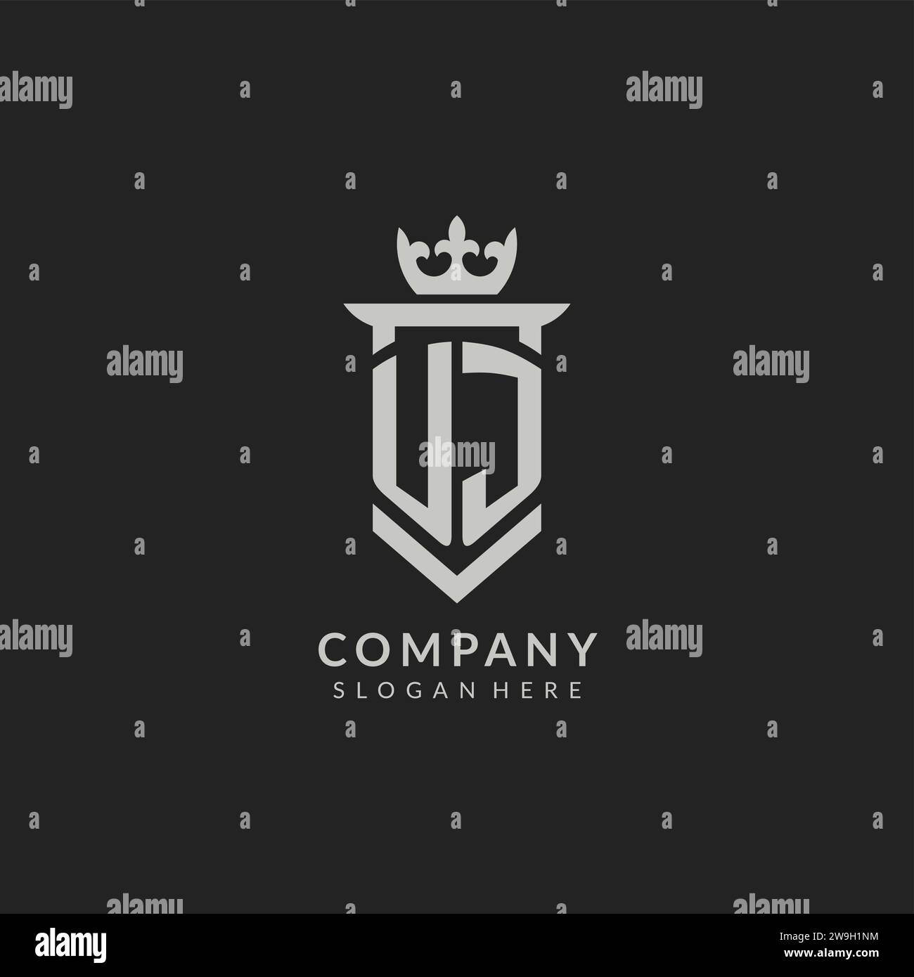 Initial UJ shield and crown logo style vector graphic Stock Vector ...