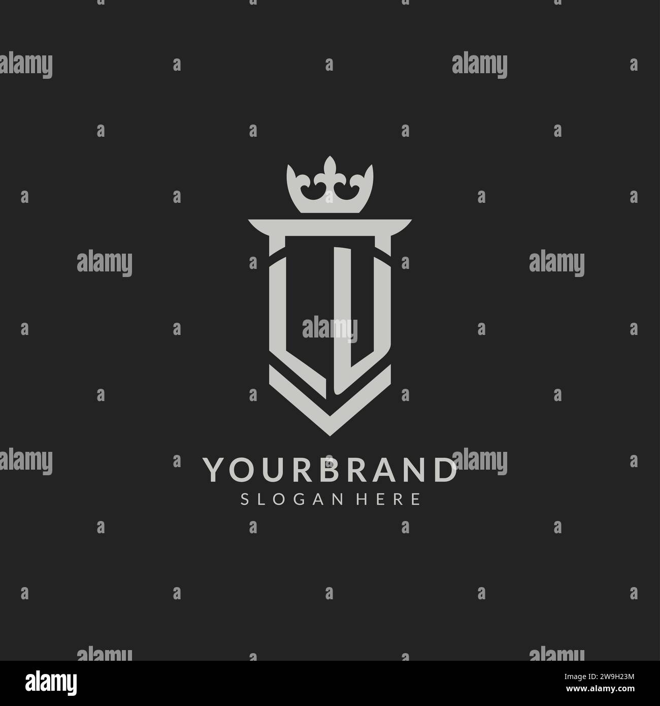 Initial LU shield and crown logo style vector graphic Stock Vector ...