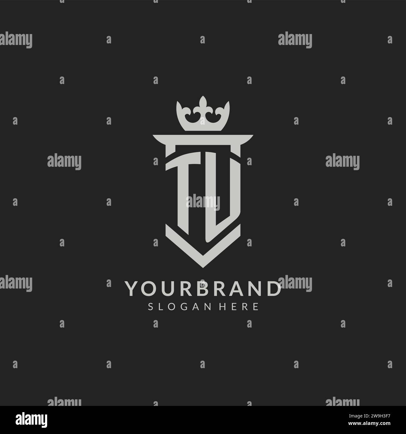 Initial TU shield and crown logo style vector graphic Stock Vector ...