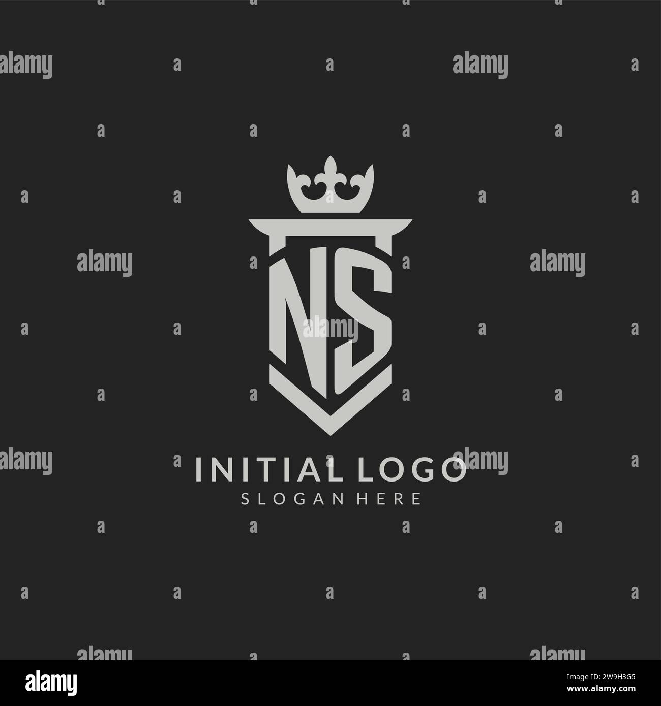 Initial NS shield and crown logo style vector graphic Stock Vector Image & Art Alamy