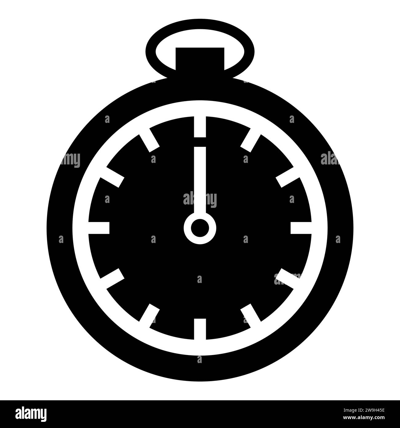 Stopwatch black vector icon on white background Stock Vector Image ...