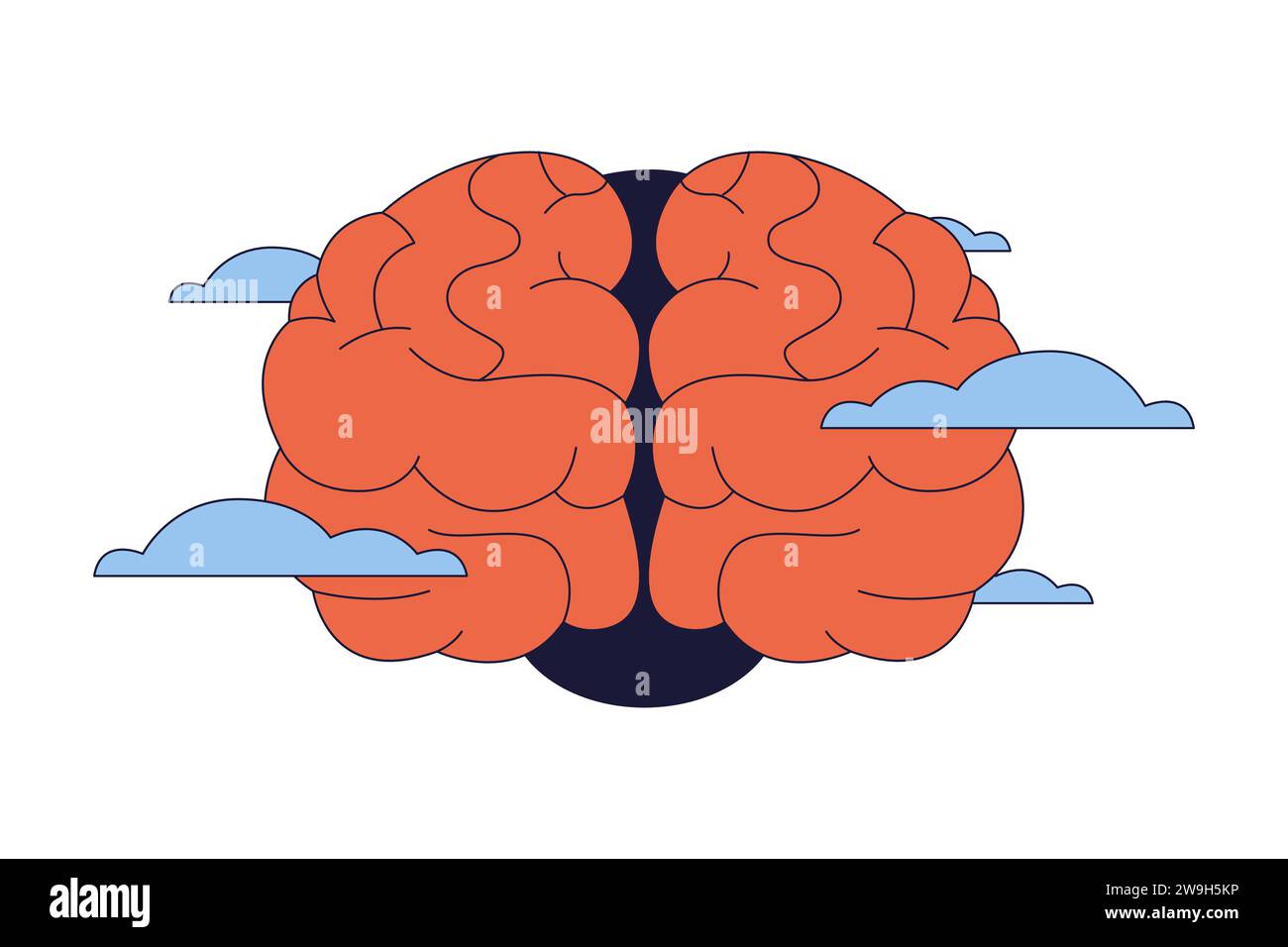 Brain fog syndrome 2D linear cartoon object Stock Vector Image & Art ...