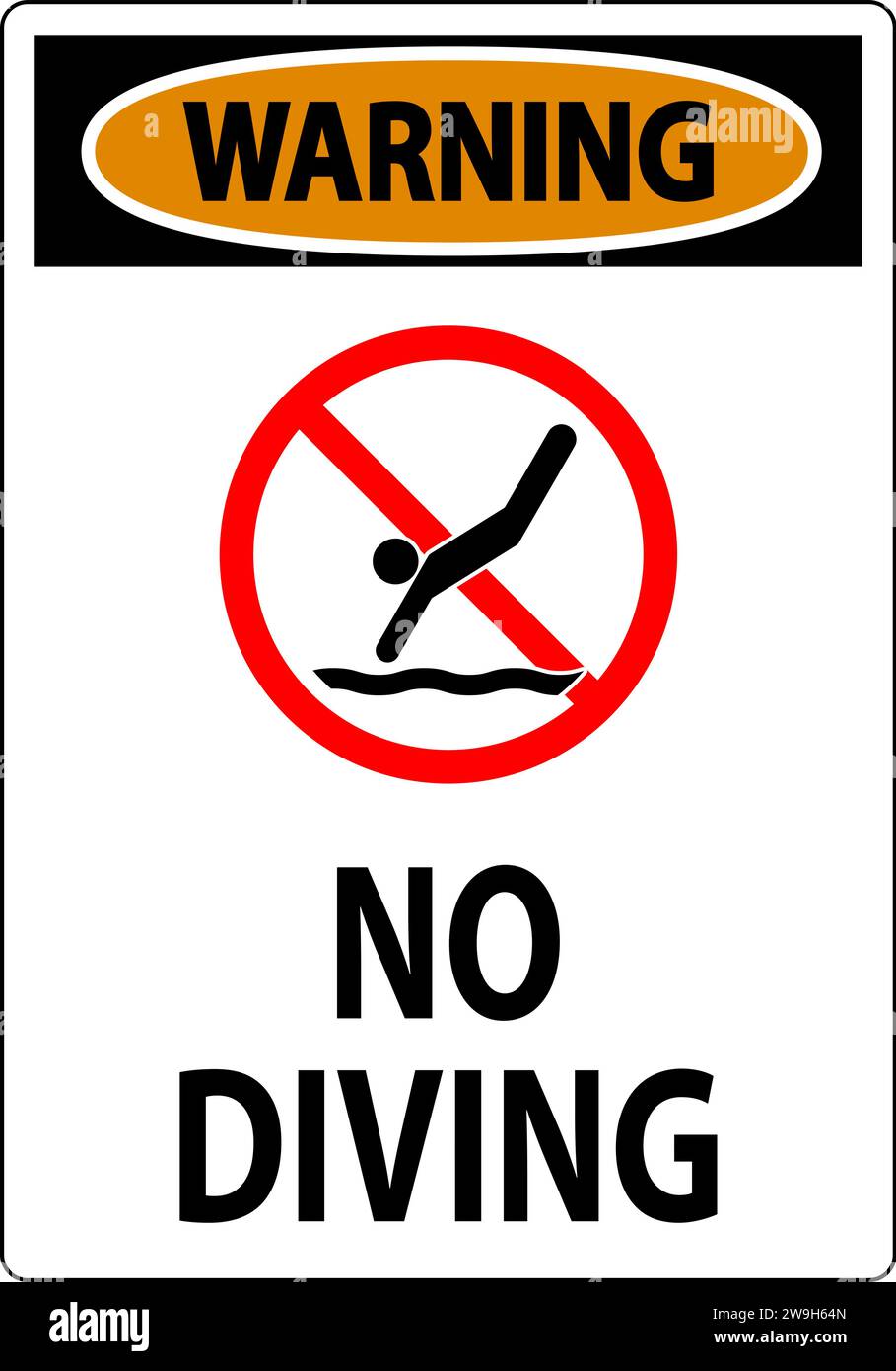 Swimming Pool Sign Warning No Diving Stock Vector Image & Art - Alamy