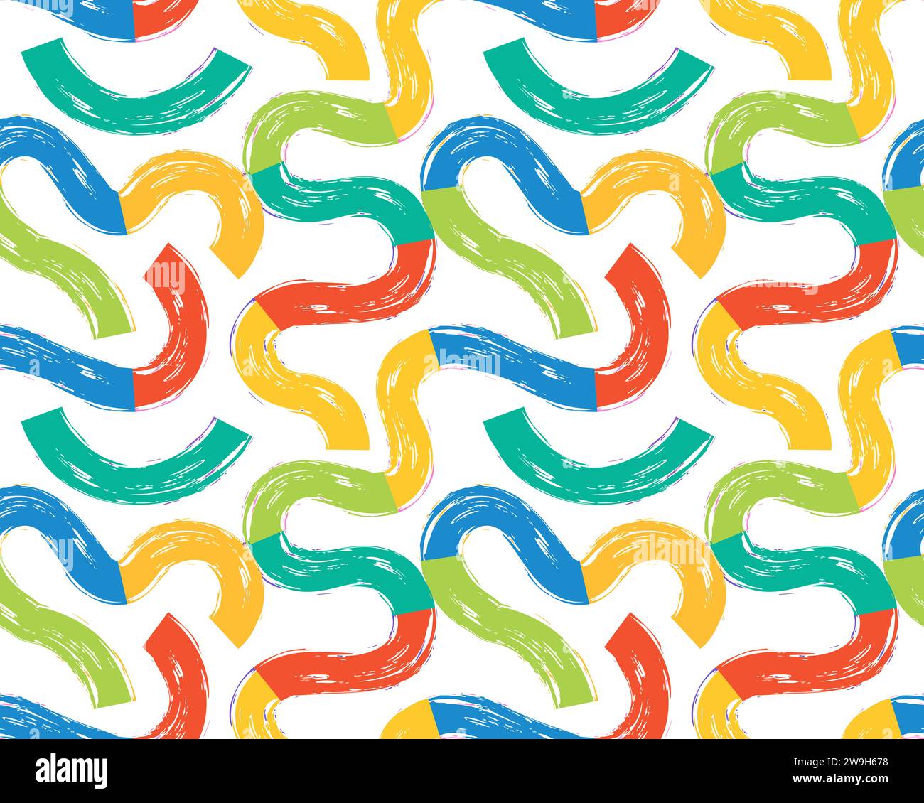 Bright Grunge scribble wallpaper print with squiggles and wavy brushes