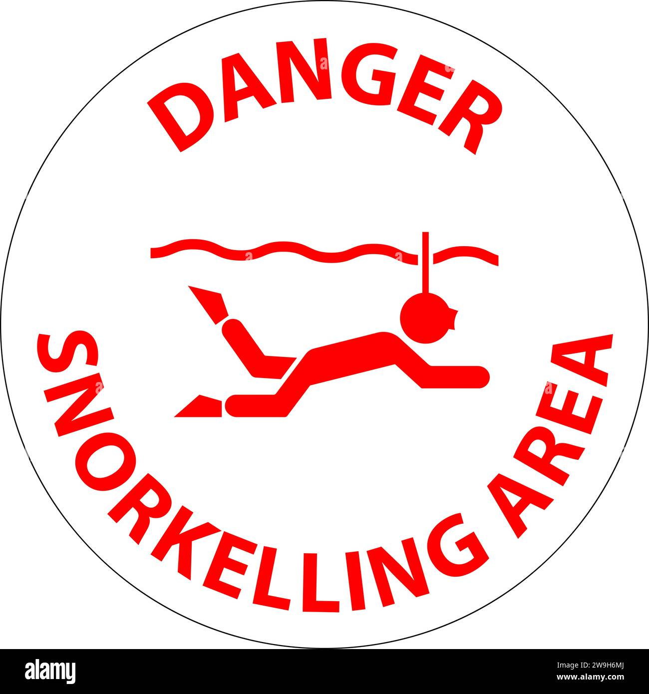 Water Safety Sign Danger Snorkeling Area Stock Vector Image & Art Alamy