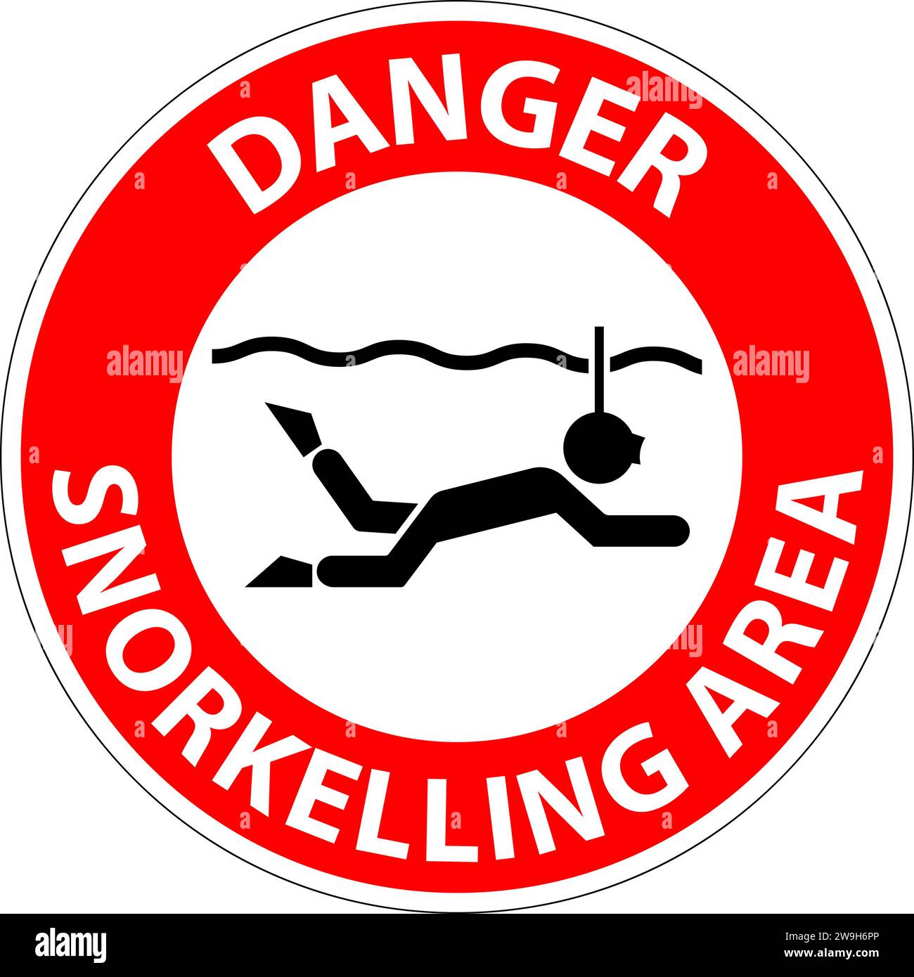 Water Safety Sign Danger Snorkeling Area Stock Vector Image & Art Alamy