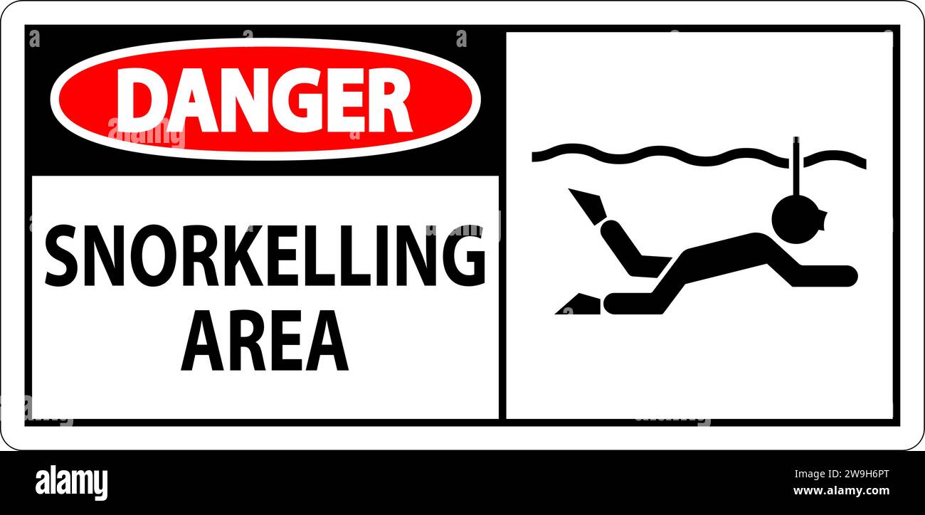 Water Safety Sign Danger Snorkeling Area Stock Vector Image & Art Alamy