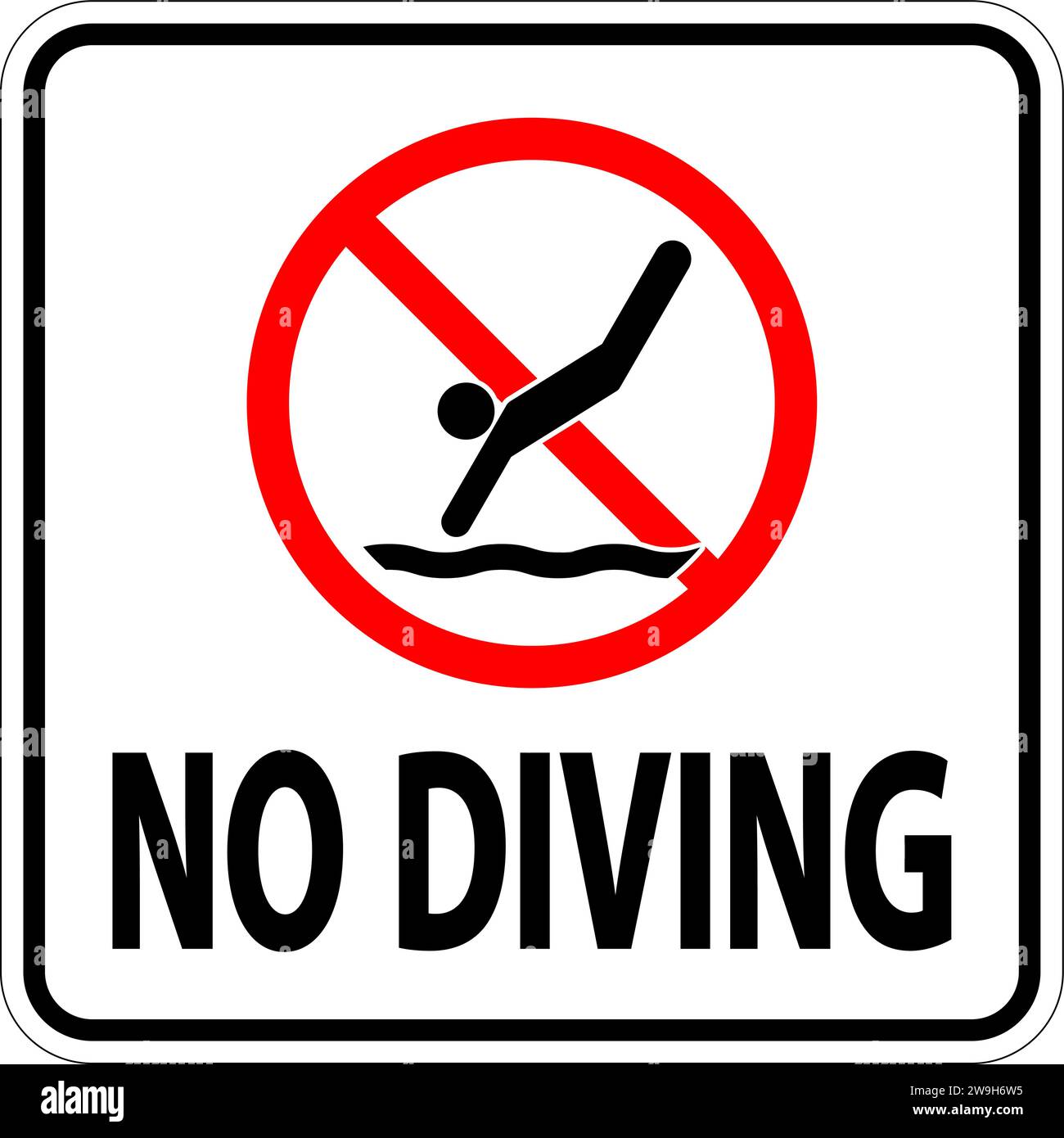 Do Not Dive Pool Safety Sign No Diving Stock Vector Image & Art Alamy
