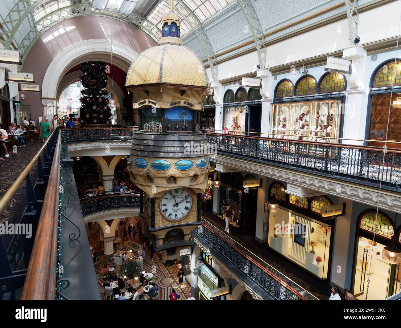 View of the Great Australian Clock inside the Queen Victoria Building