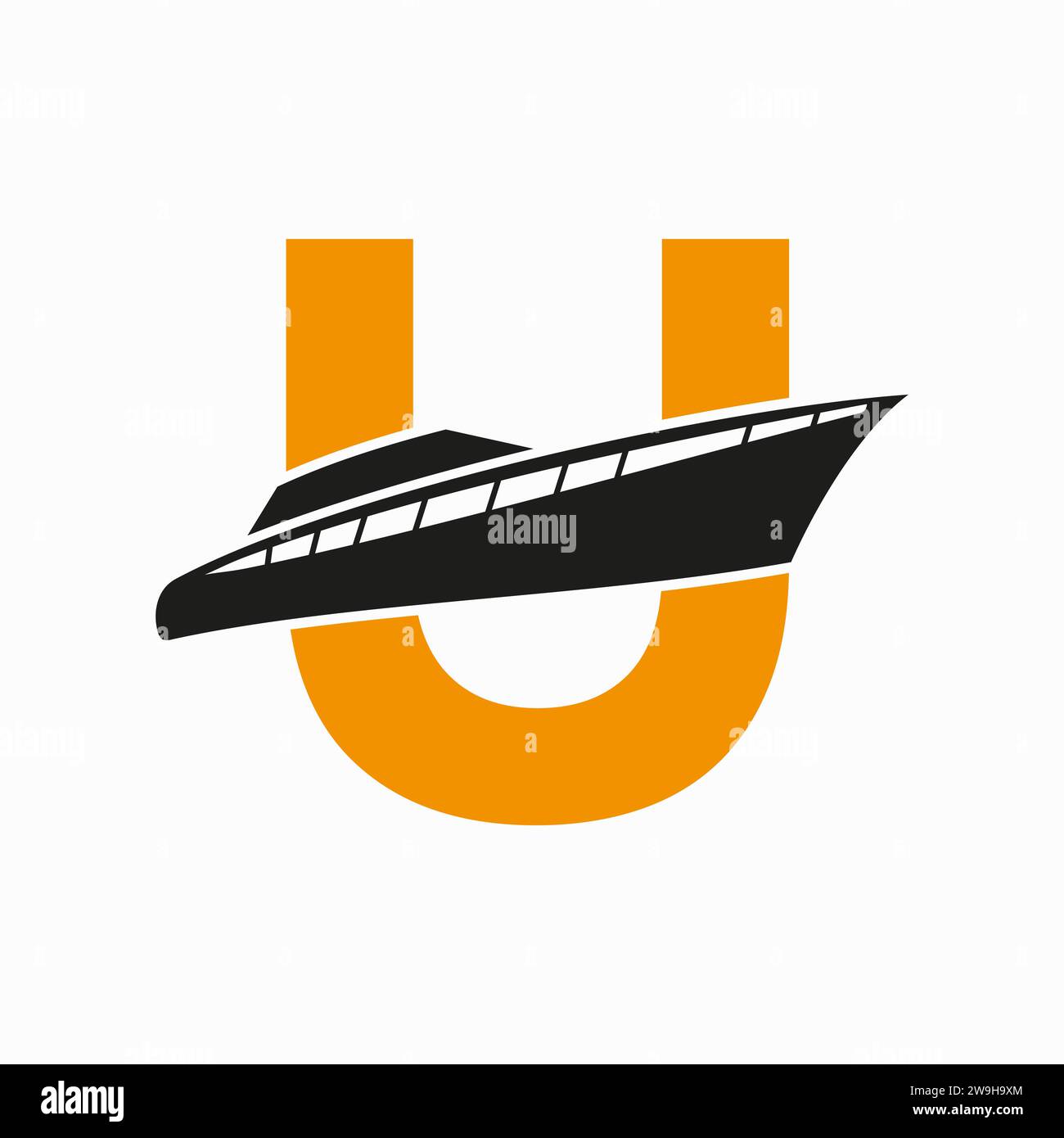 Boat Logo With U Letter. Ship Icon, Yacht Logo Symbol Stock Vector ...