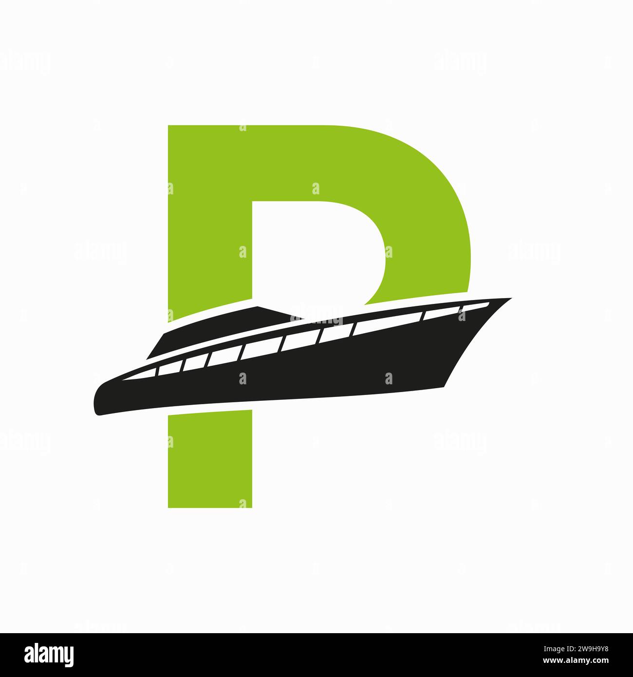 Boat Logo With P Letter. Ship Icon, Yacht Logo Symbol Stock Vector ...