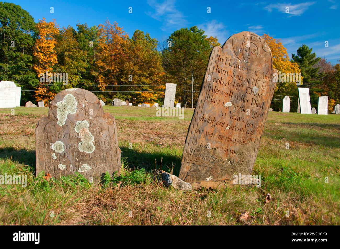 Headstones, Union Cemetery, Union, Connecticut Stock Photo Alamy