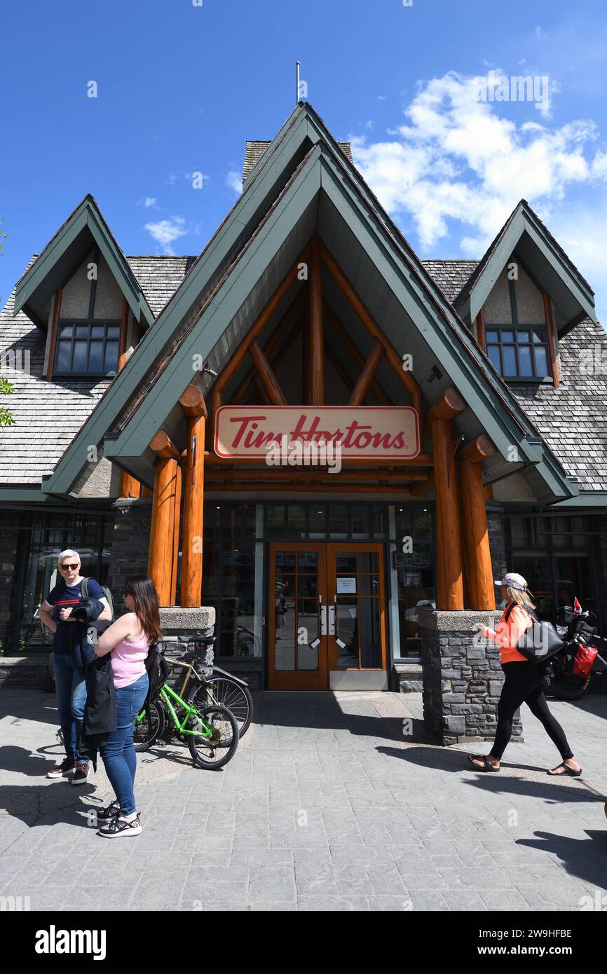 Tim Hortons coffee shop and restaurant in Jasper, Alberta, Canada Stock Photo Alamy