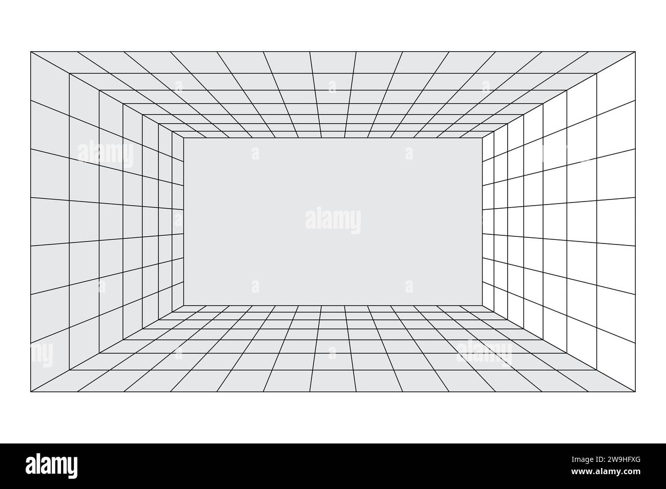 Perspective grid room background vector illustration. Stock Vector