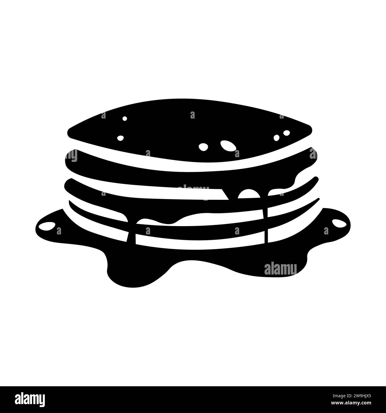 Pancakes black vector icon on white background Stock Vector Image & Art ...
