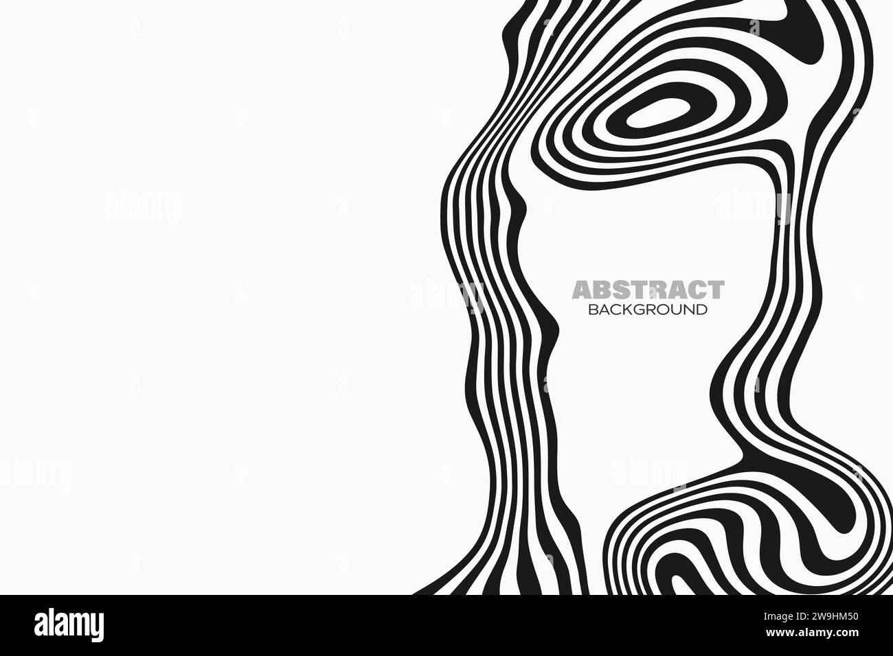 Optical art. Abstract wave background design black and white Stock