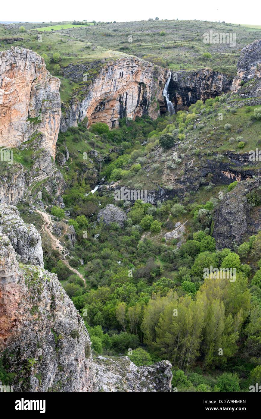 Rio Dulce Canyon from Mirador de Pelegrina, Guadalajara province, Castilla-La Mancha, Spain. Stock Photo