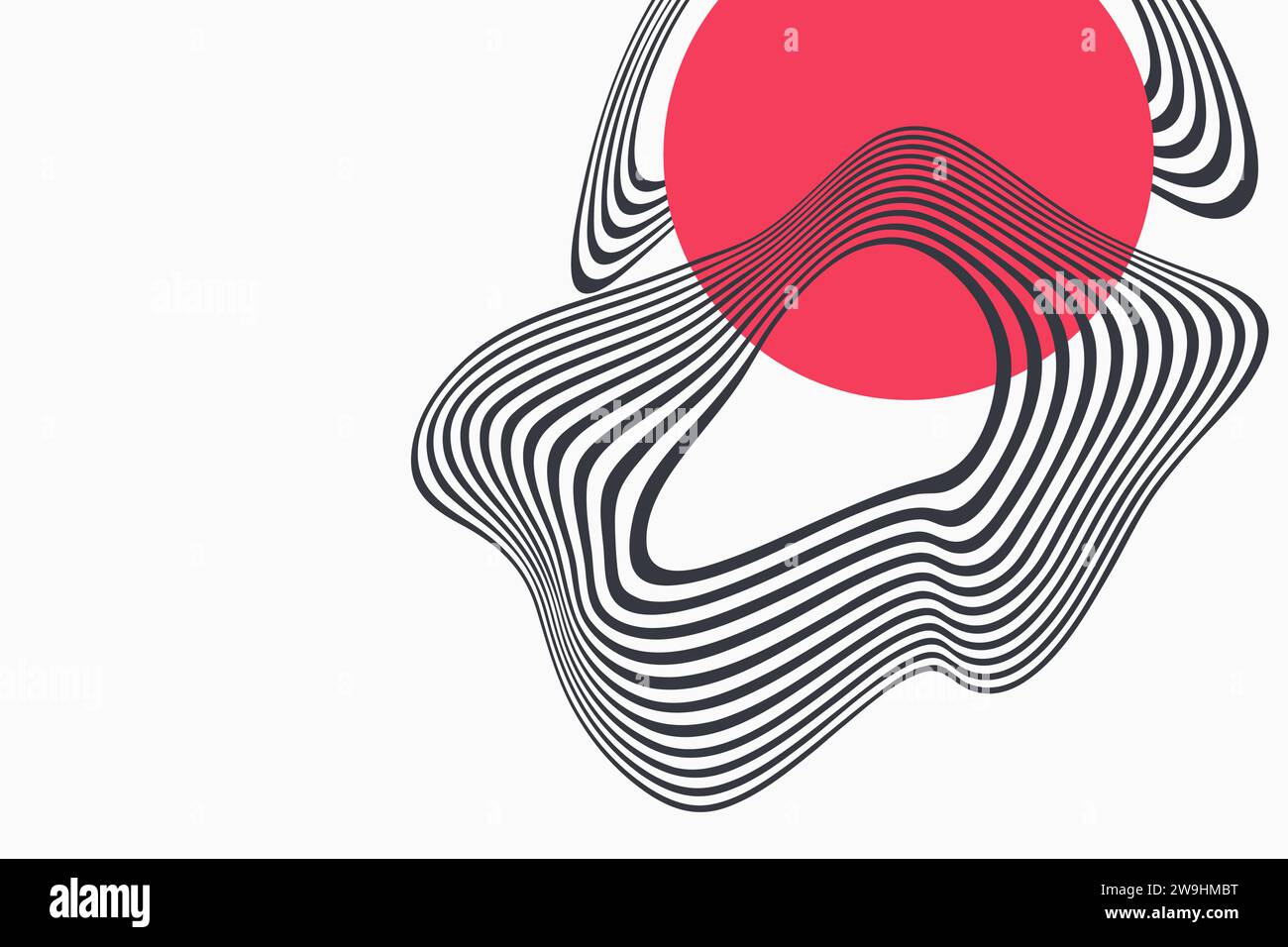 Black and white design. Abstract geometric pattern with optical illusion, geometric background. Stock Vector