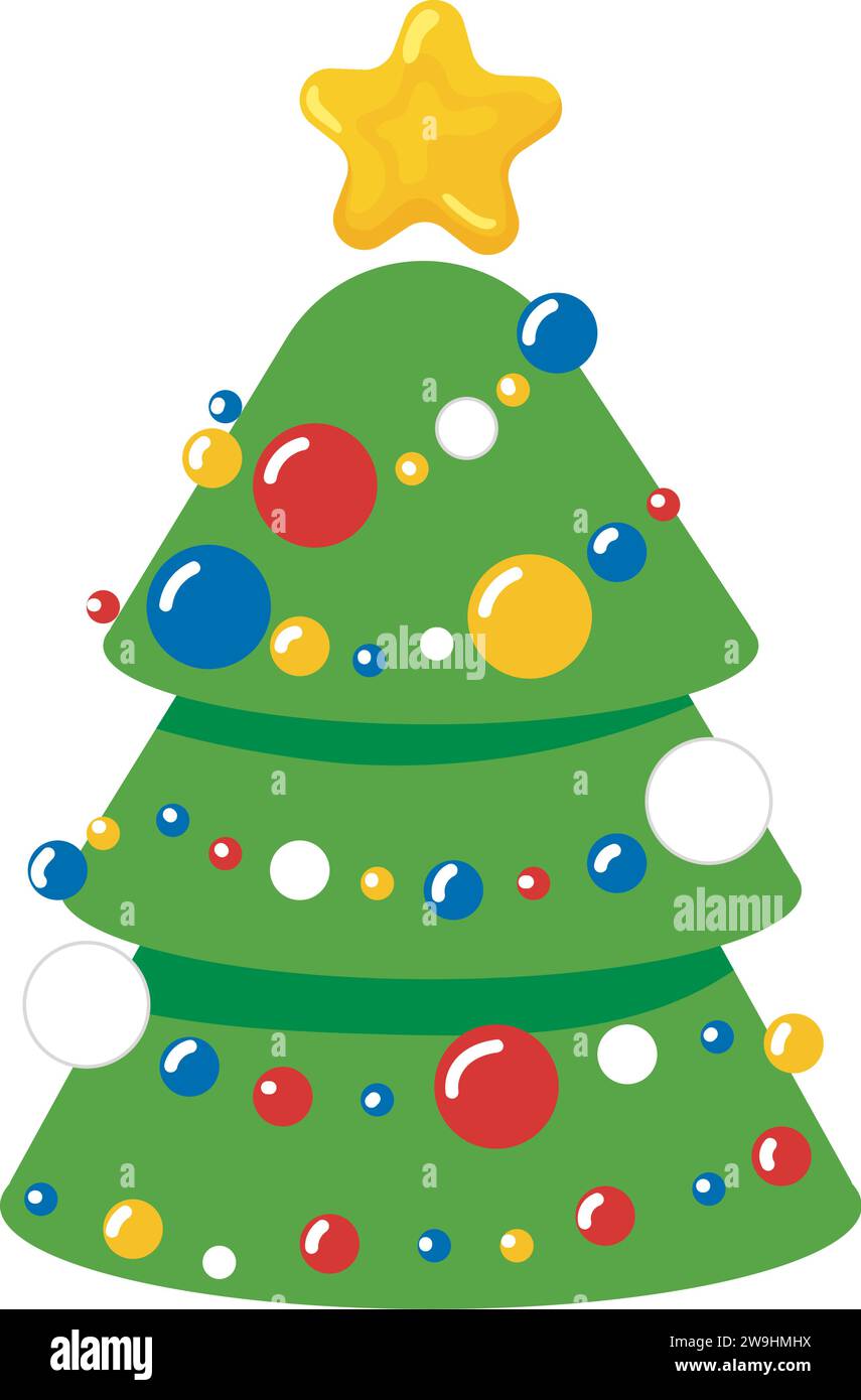 Colored detailed christmas tree icon Vector Stock Vector Image & Art ...