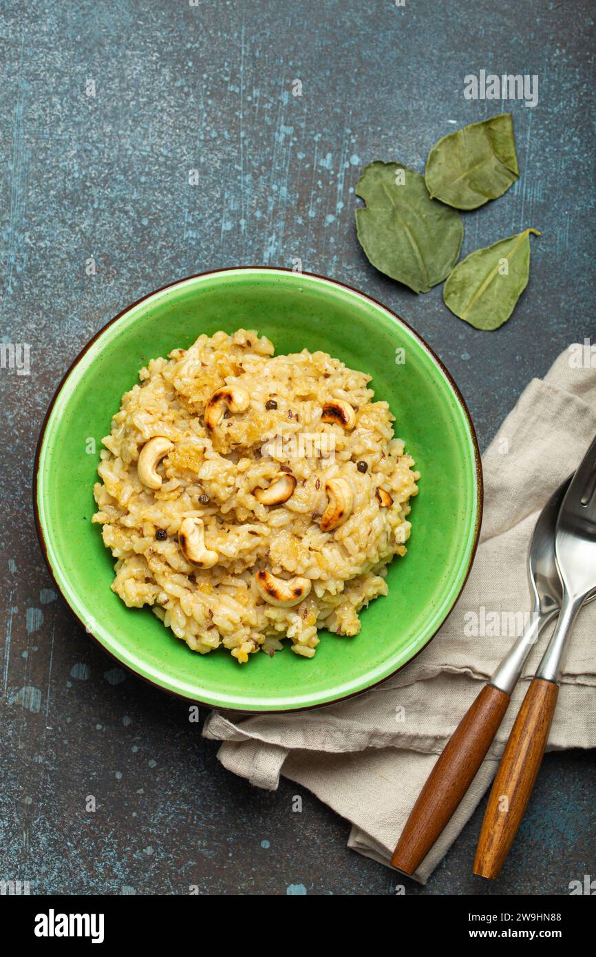 Ven Pongal (Khara Pongal), traditional Indian savoury rice dish made ...