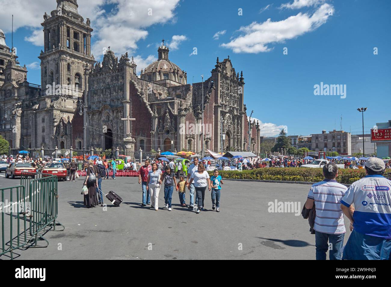 La Plaza de la Constitución, conocida informalmente como el Zócalo, es la plaza principal de la Ciudad de México (Antes llamada Distrito Federal). Stock Photo