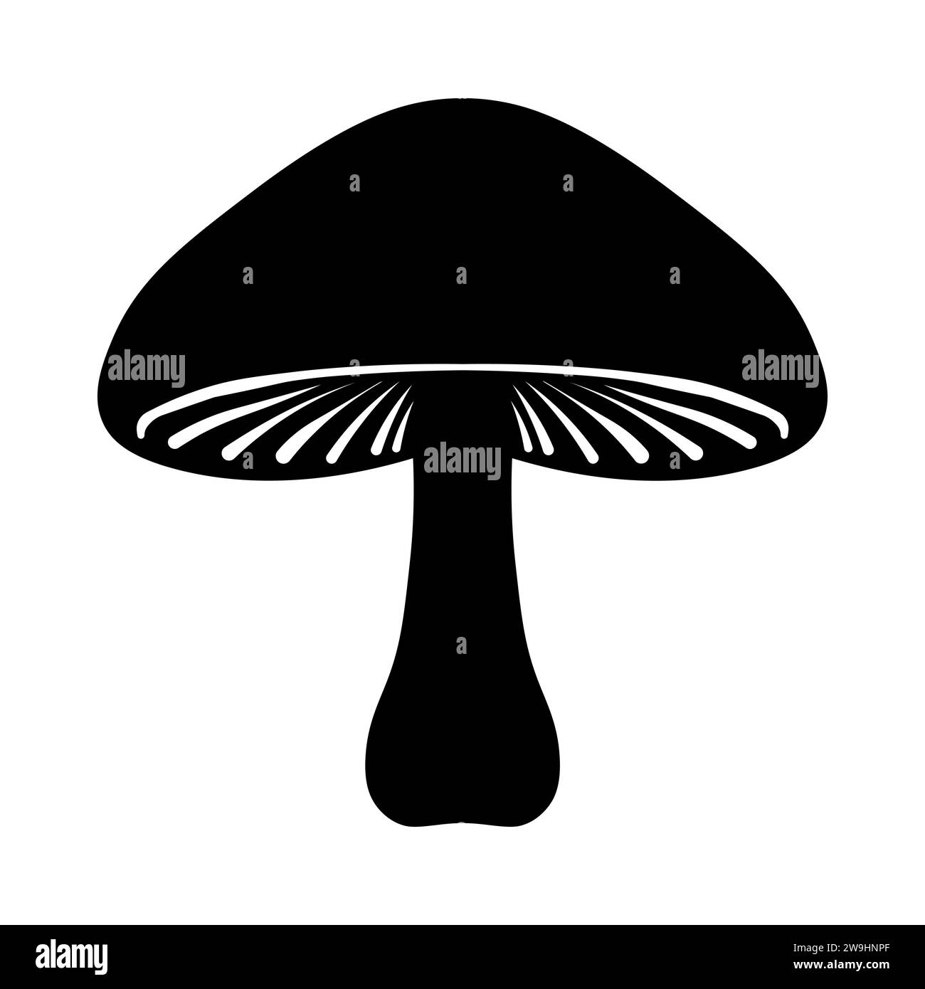 Mushroom black vector icon on white background Stock Vector