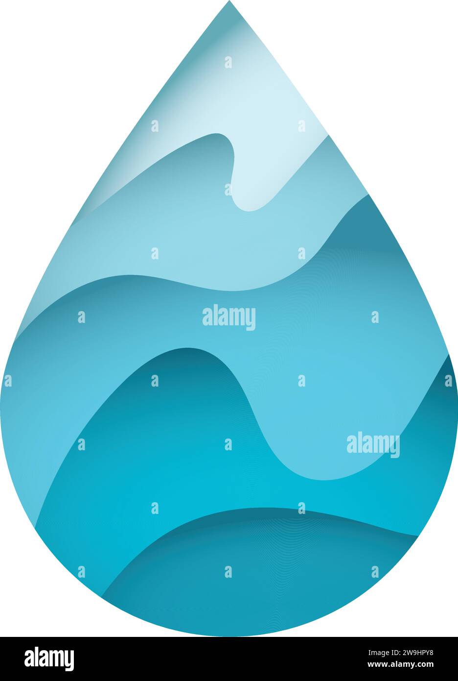 Isolated blue drop of water with a wave texture Vector Stock Vector ...
