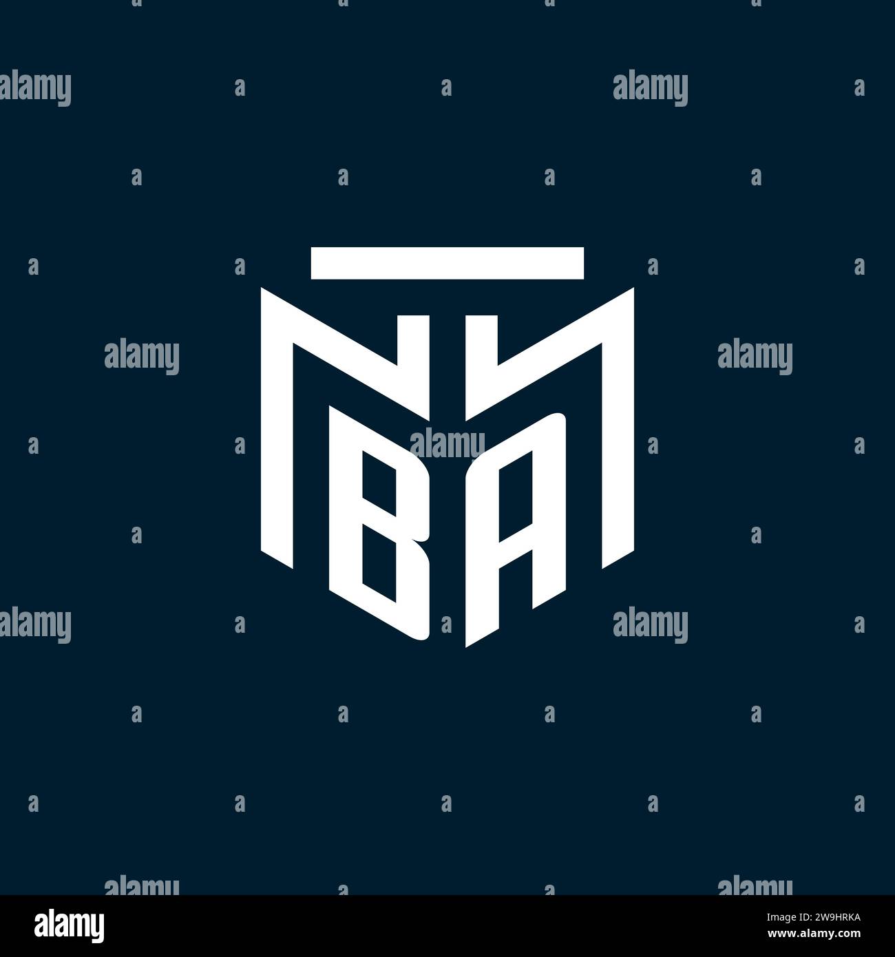 BA monogram initial logo with abstract geometric style design ...
