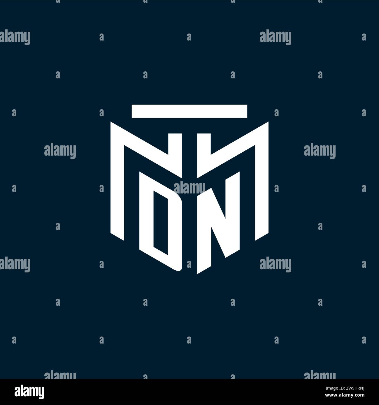 DN monogram initial logo with abstract geometric style design ...