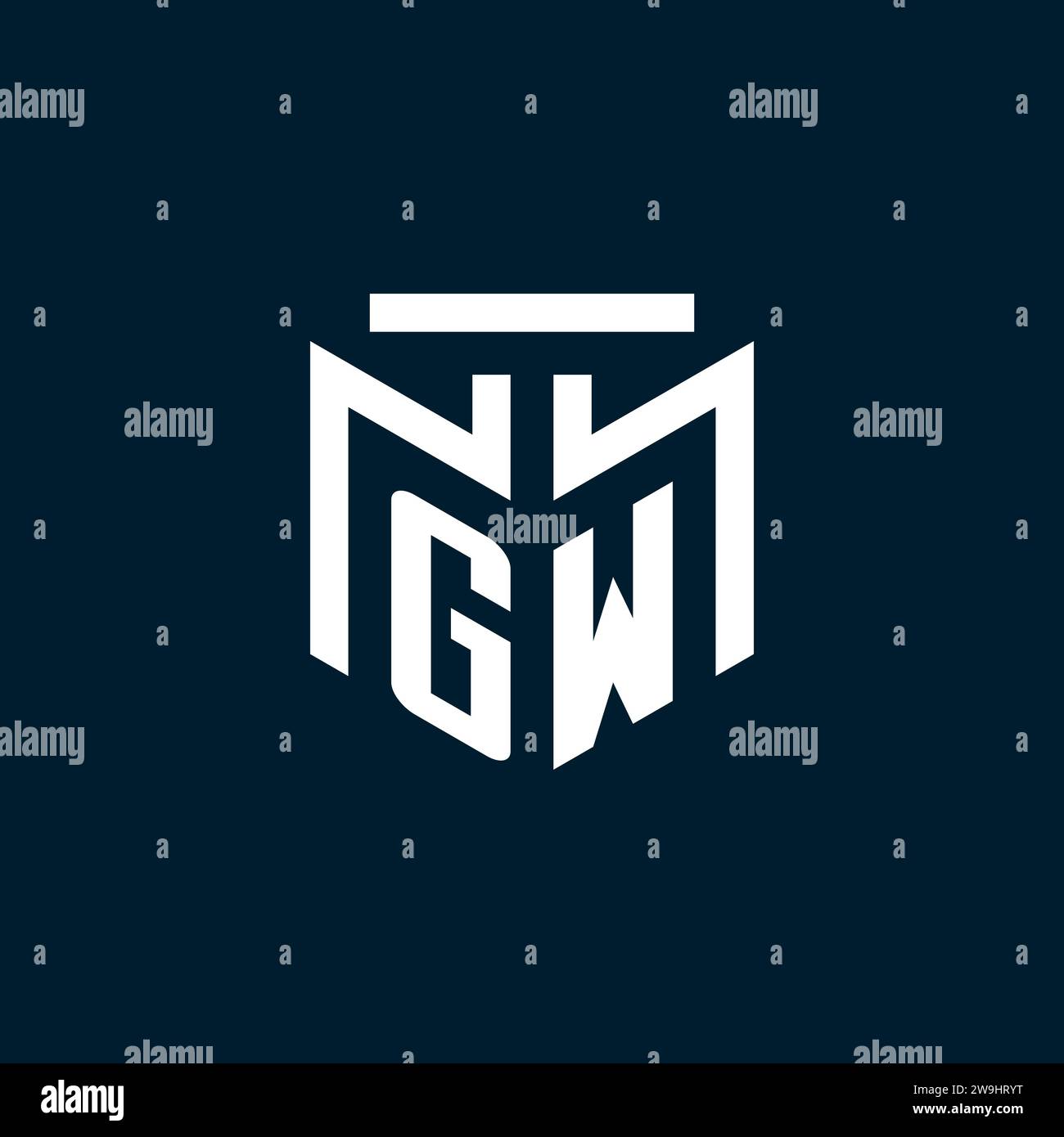 GW monogram initial logo with abstract geometric style design ...