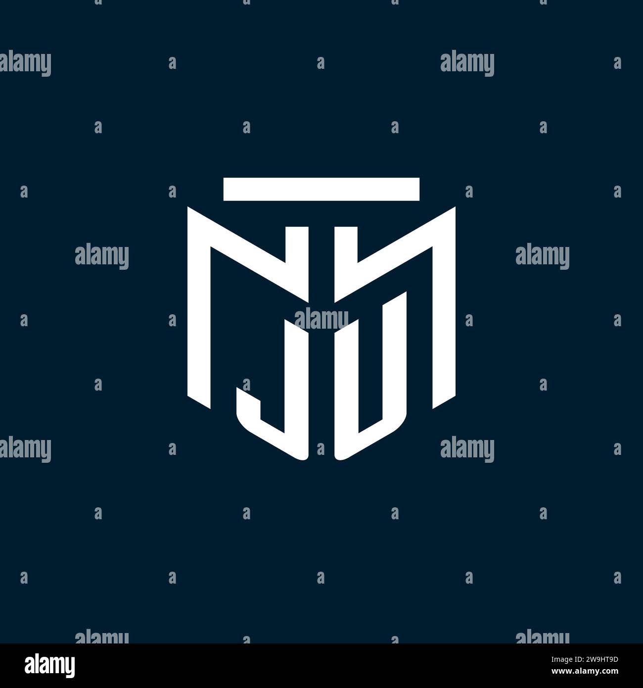 JU monogram initial logo with abstract geometric style design ...
