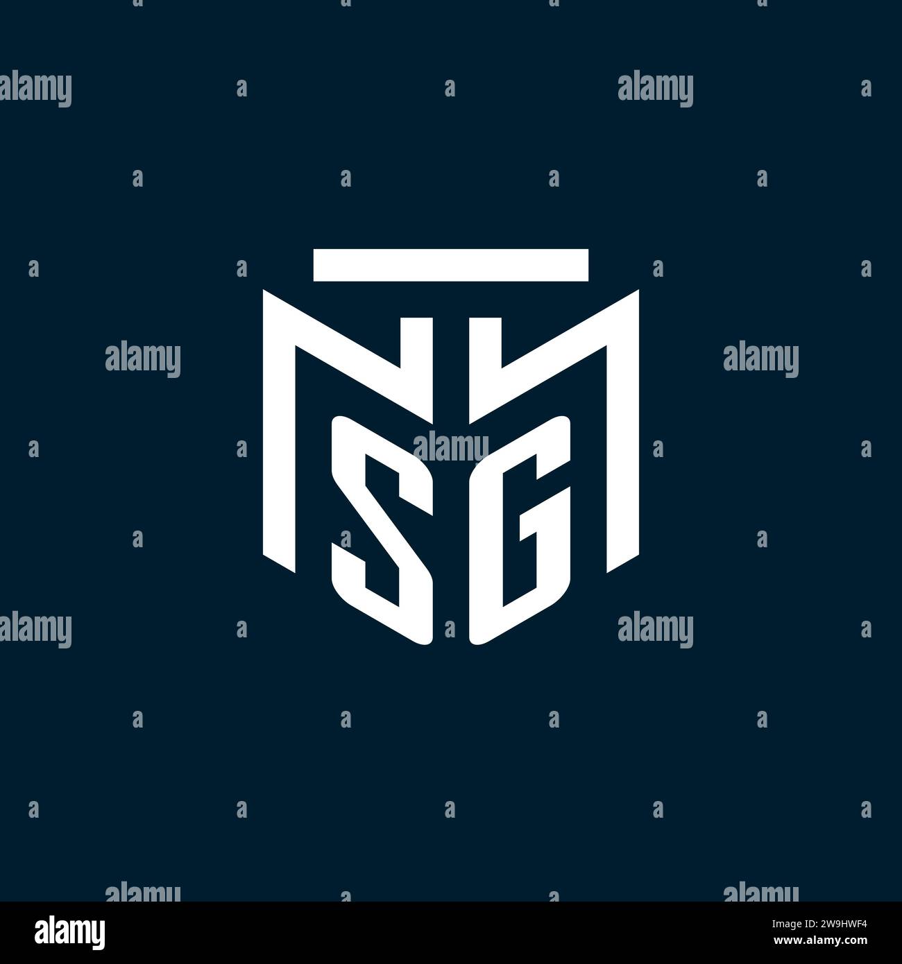 SG monogram initial logo with abstract geometric style design ...