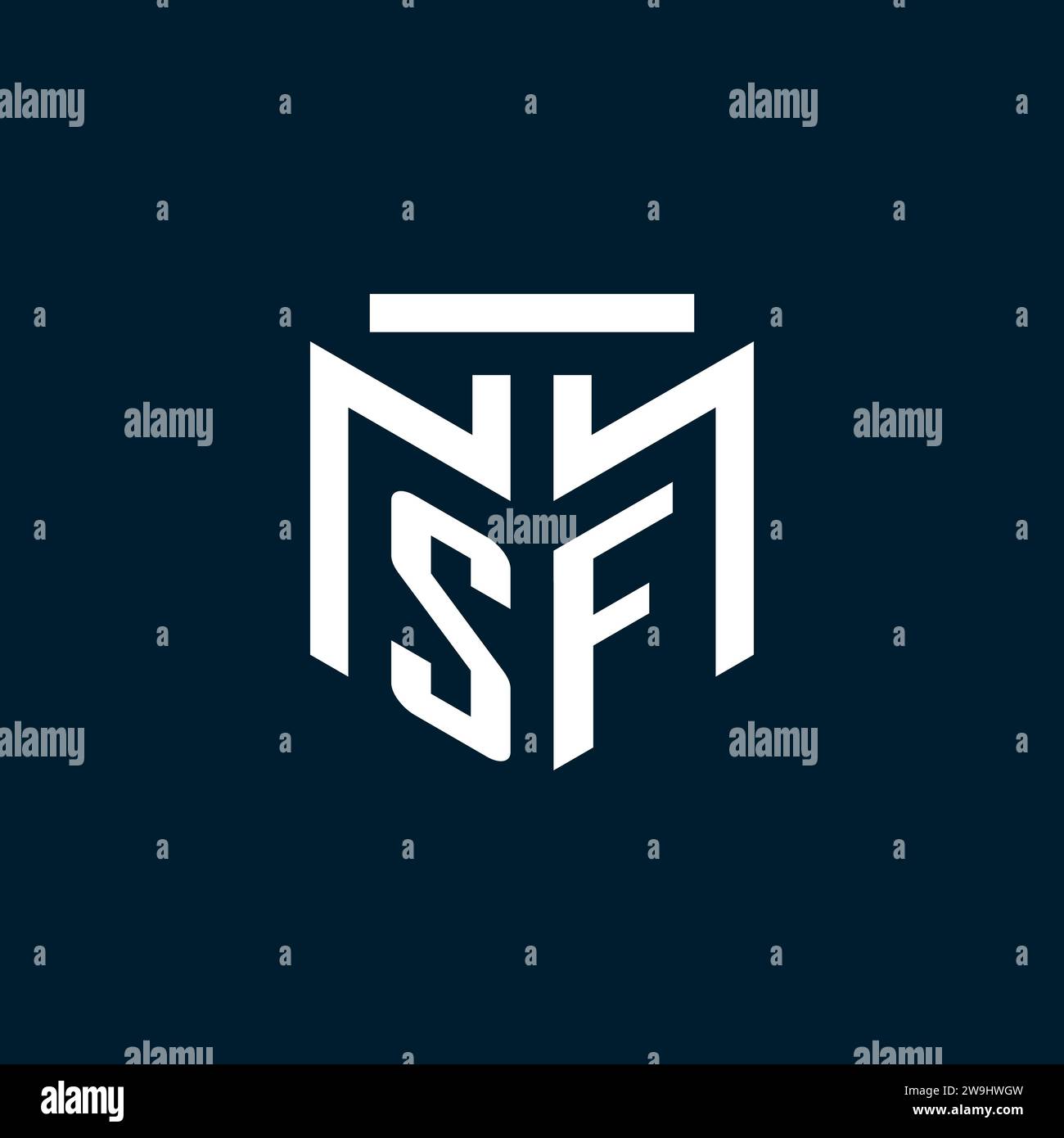 SF monogram initial logo with abstract geometric style design inspiration Stock Vector