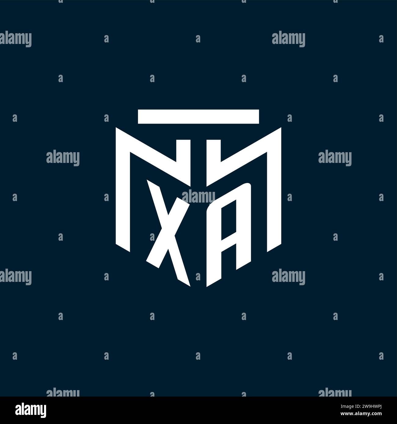 XA monogram initial logo with abstract geometric style design ...